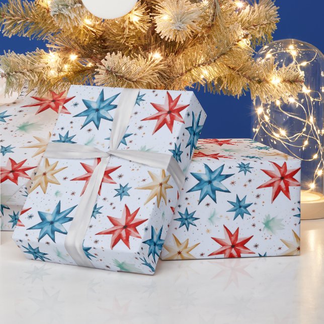 Papel De Regalo Estrella de navidades ornamentos Navidades moderno (Vacaciones)