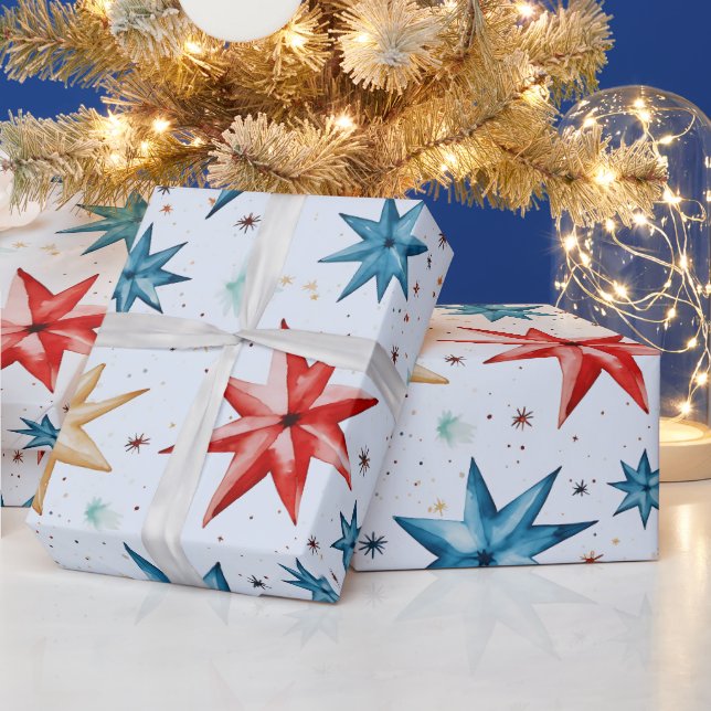 Papel De Regalo Estrella de navidades ornamentos Navidades moderno (Vacaciones)