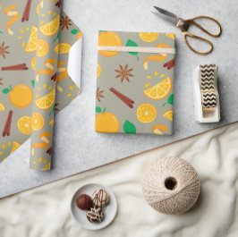 Papel De Regalo Estrella de Otoño, Anise, Naranjas, Día de Acción