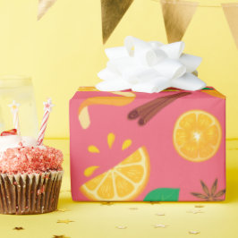 Papel De Regalo Estrella de otoño Anise y Naranjas Seamless Cumple