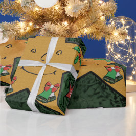 Papel De Regalo Estrella de pan de jengibre navideño