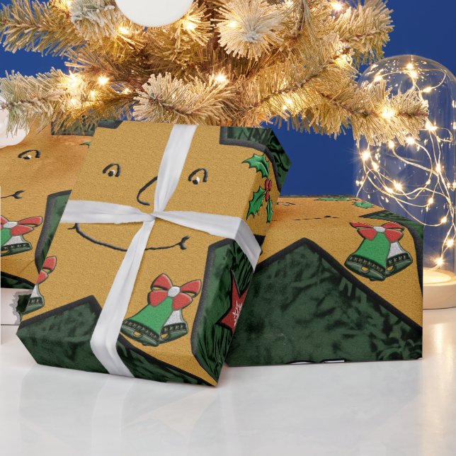 Papel De Regalo Estrella de pan de jengibre navideño (Vacaciones)
