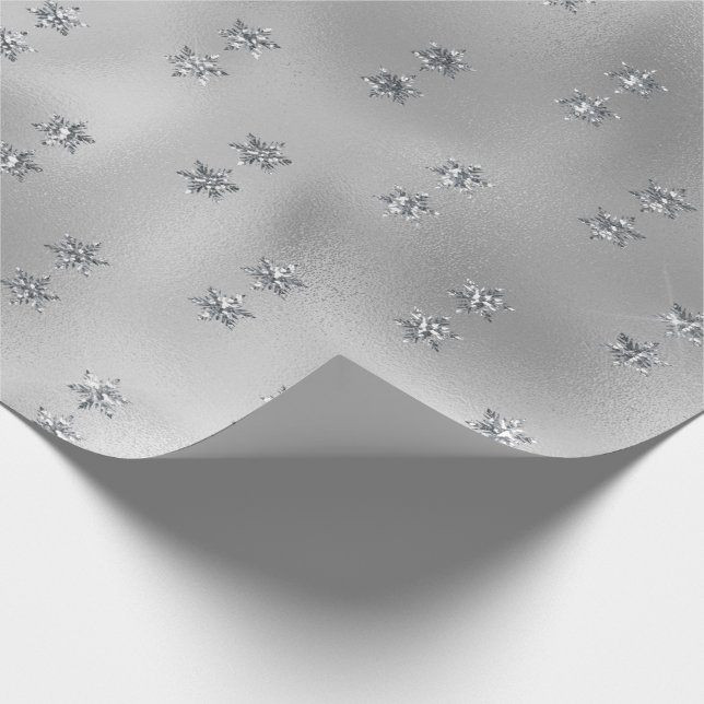Papel De Regalo Estrella elegante de plata (Esquina)