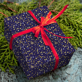 Papel De Regalo Estrella hermosa del patrón celestial azul de la m