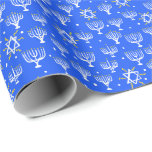 Papel De Regalo Estrella Menorah de David Hanukkah Pattern Blue Gi<br><div class="desc">Revisa mi tienda para más colores y patrones! Además, tenga en cuenta cómo Zazzle imprime el patrón y asegúrese de que el tamaño es adecuado para sus necesidades. Repitieron el patrón cada 36" para que no se alinee para sus propósitos. Esto es cierto para todos los diseños, no sólo el...</div>