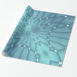 Papel De Regalo Estrella metálica azul y turquesa