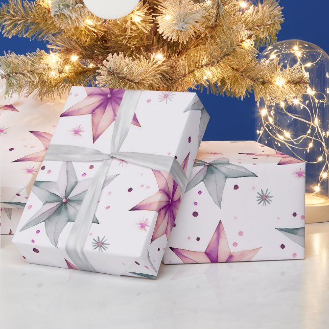 Papel De Regalo Estrella navidad ornamenta a Navidades modernos (Vacaciones)