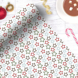 Papel De Regalo Estrella Navideña Multicolor Festiva