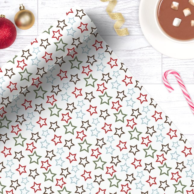 Papel De Regalo Estrella Navideña Multicolor Festiva (Subido por el creador)