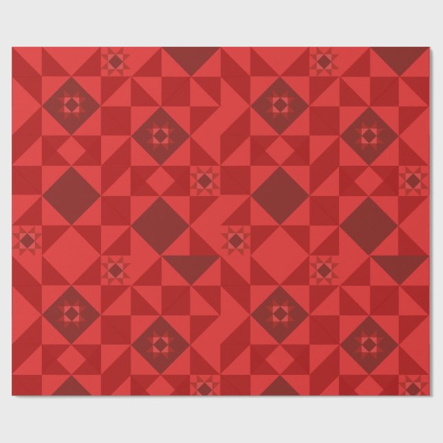 Papel De Regalo Estrella nórdica roja brillante (Superficie plana)