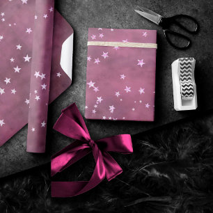 Papel De Regalo Estrella pequeña Twinkle Gris rosado rosado turb