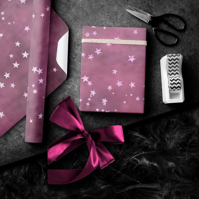 Papel De Regalo Estrella pequeña Twinkle | Gris rosado rosado turb (Subido por el creador)