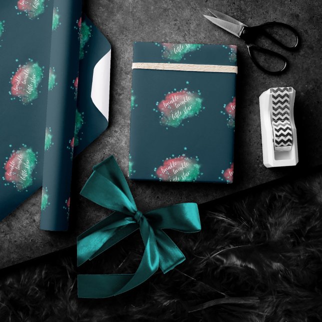 Papel De Regalo Estrella pequeña Twinkle | Verde oscuro de la Fábr (Subido por el creador)