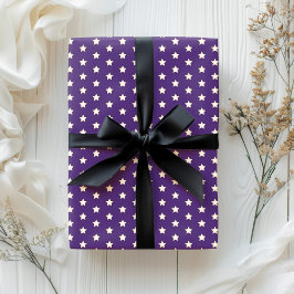 Papel De Regalo Estrella retro pastel suave morado oscuro