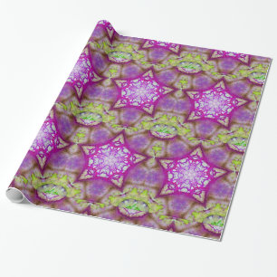 Papel De Regalo ESTRELLA ROSA PÚRPURA FUCsia ABSTRACTA