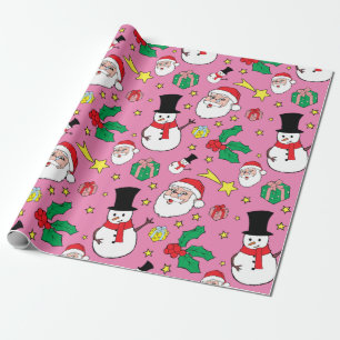 Papel De Regalo Estrella Santa Claus Navidades Snowman se mofaron