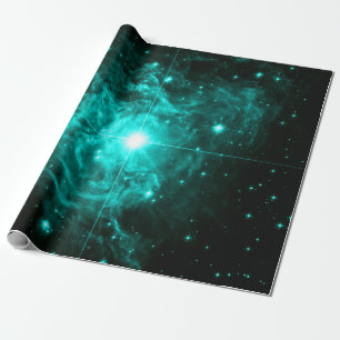 Papel De Regalo Estrella Turquesa Teal