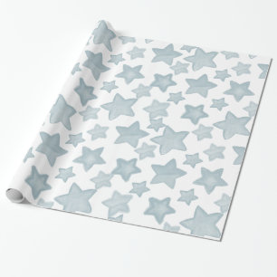 Papel De Regalo Estrellas azules de la acuarela