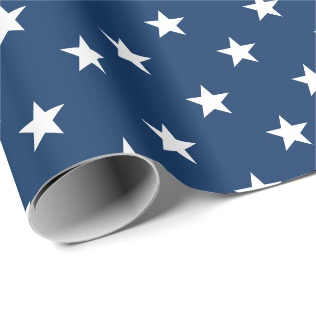 Papel De Regalo Estrellas Azules de Old Glory (gran escala) (Esquina del rollo)