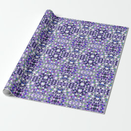 Papel De Regalo Estrellas Blancas Morado Negrita Moderno Diversión