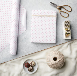 Papel De Regalo Estrellas Clásicas Luz Rosa - Blanco