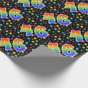 Papel De Regalo Estrellas coloridas + Acontecimiento "46" del patr