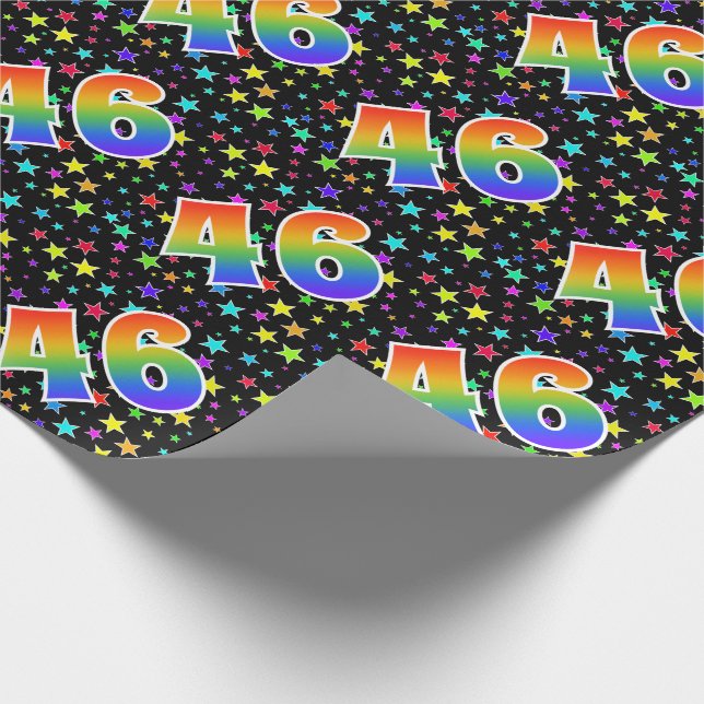 Papel De Regalo Estrellas coloridas + Acontecimiento "46" del patr (Esquina)