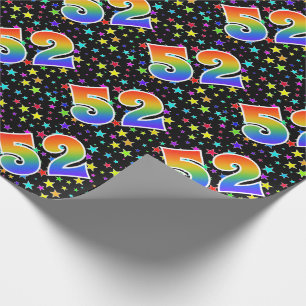 Papel De Regalo Estrellas coloridas + Acontecimiento "52" del patr