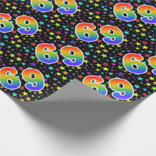 Papel De Regalo Estrellas coloridas + Modelo "69" del arco iris
