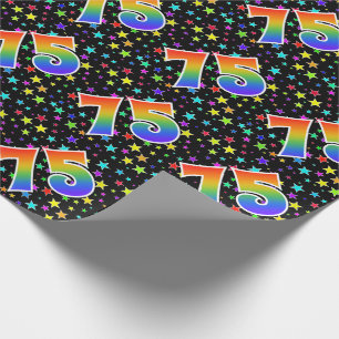Papel De Regalo Estrellas coloridas + Modelo "75" del arco iris
