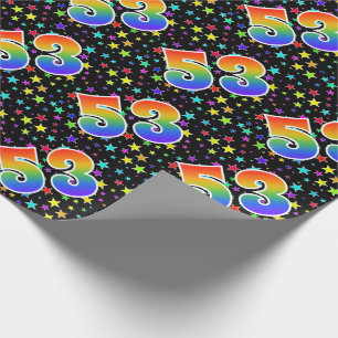 Papel De Regalo Estrellas Coloridas + Patrón de Arcoíris Evento "5