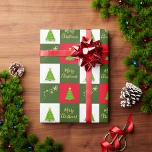 Papel De Regalo Estrellas de árboles navideños guión navideño