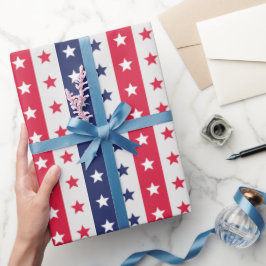 Papel De Regalo Estrellas de bandera de Estados Unidos Patriótico 