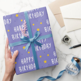 Papel De Regalo Estrellas de cumpleaños felices