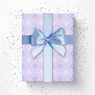 Papel De Regalo Estrellas de destellos de color en azul y púrpura
