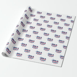 Papel De Regalo Estrellas de Kansas y Estado de Stripes