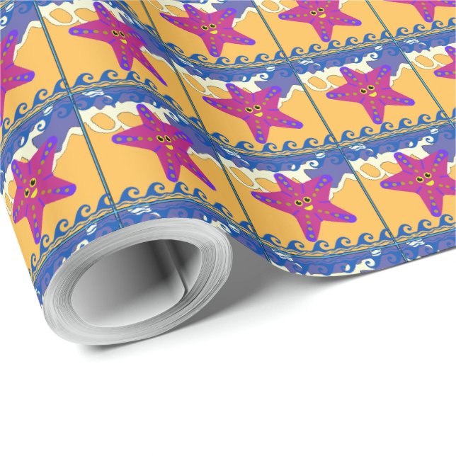 Papel De Regalo Estrellas de mar para alegrar (Esquina del rollo)