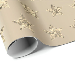 Papel De Regalo Estrellas de marfil más astutas metálicas del VI