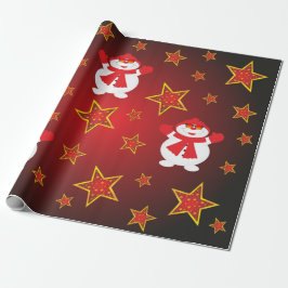 Papel De Regalo Estrellas de Navidades de Purpurina rojo y hombre 