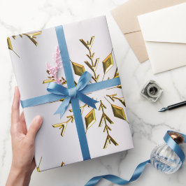 Papel De Regalo Estrellas de Navidades dorados