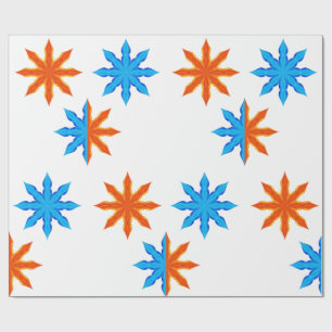 Papel De Regalo Estrellas de ocho puntas de fuego y hielo