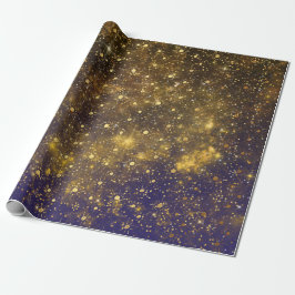 Papel De Regalo Estrellas de oro Confetti Celestial Firmamento Ver