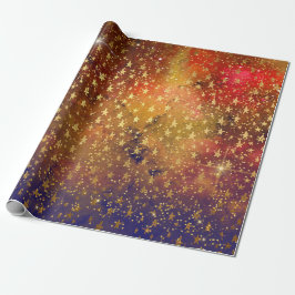 Papel De Regalo Estrellas de oro Confetti Celestial Galaxy Firmame