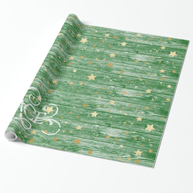 Papel De Regalo Estrellas de oro de navidades (Desenrollado)