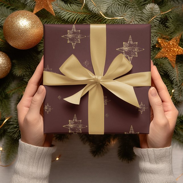 Papel De Regalo Estrellas de oro | Feliz Regalos de Navidad en Bor (Subido por el creador)