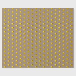 Papel De Regalo Estrellas de oro rusticas de Kraft