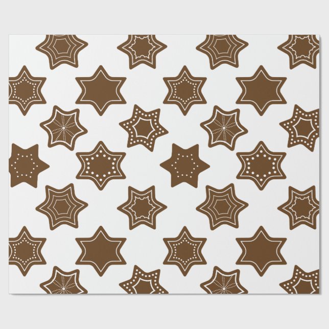 Papel De Regalo Estrellas de pan de jengibre (Superficie plana)