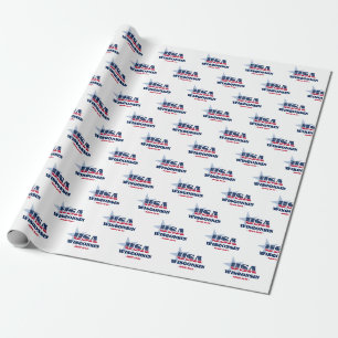 Papel De Regalo Estrellas de Wisconsin y Estado de franjas