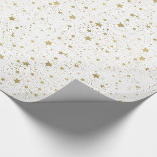 Papel De Regalo Estrellas dispersadas del oro