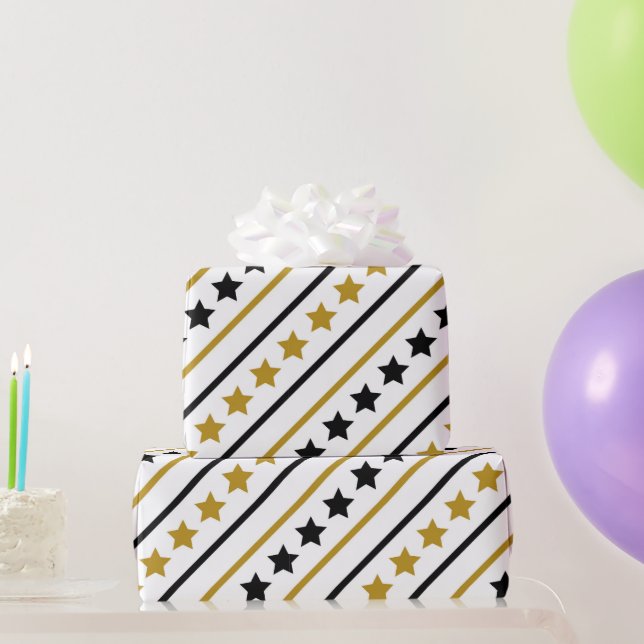 Papel De Regalo Estrellas Doradas (Regalos de fiesta)